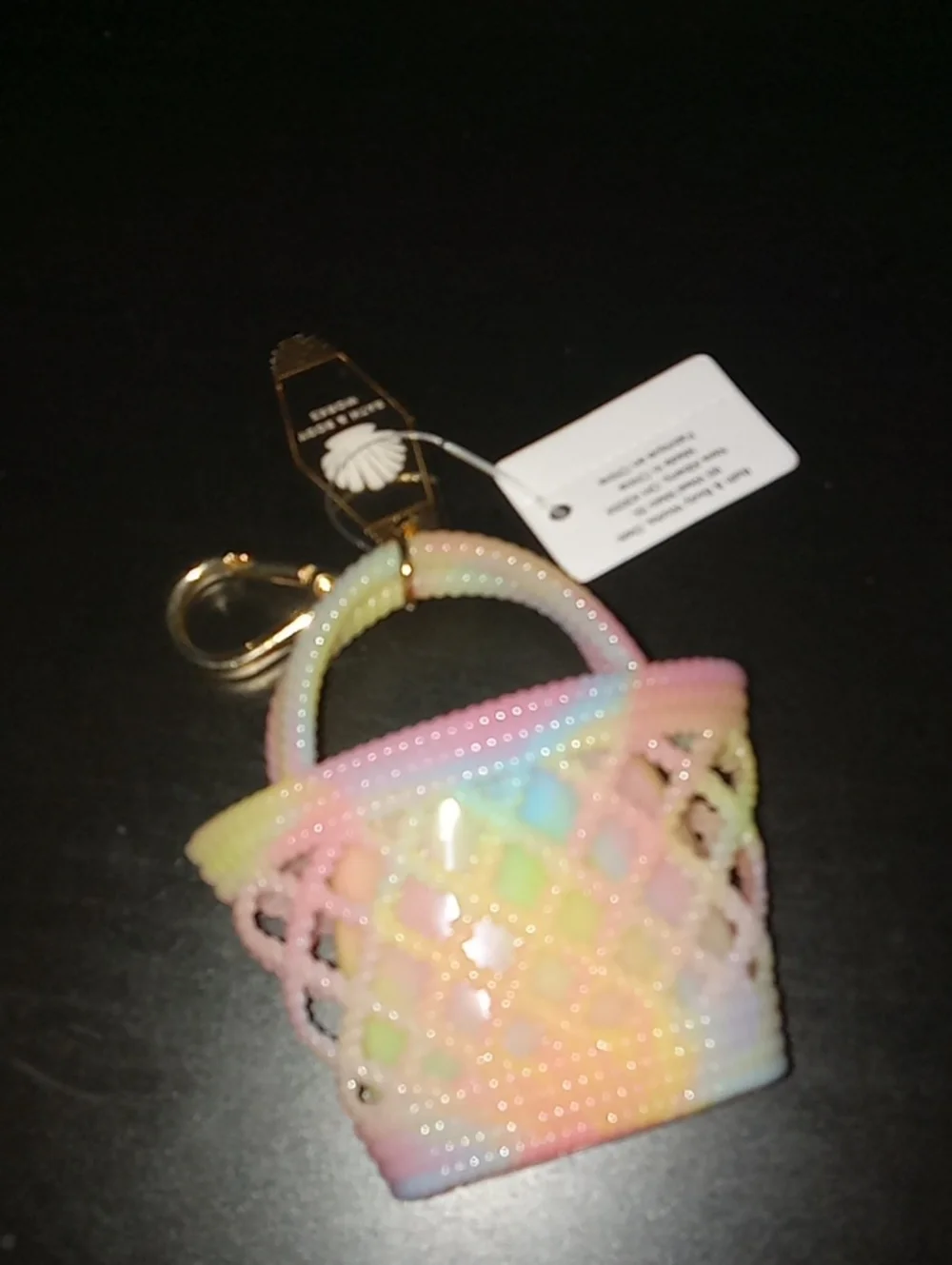 BRAND NEW NWT Bath & Body Works Multicolor Jelly Tote Keychain Holder